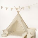 beżowy namiot tipi dla dzieci