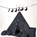 namiot tipi dla dzieci czarny w kropki
